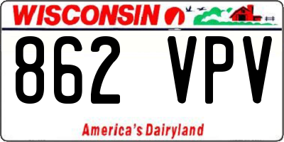 WI license plate 862VPV