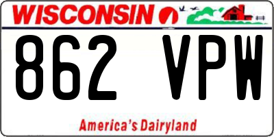WI license plate 862VPW