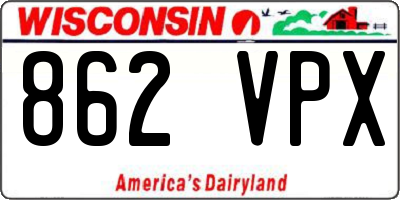 WI license plate 862VPX