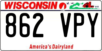 WI license plate 862VPY