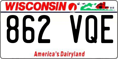 WI license plate 862VQE