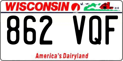 WI license plate 862VQF