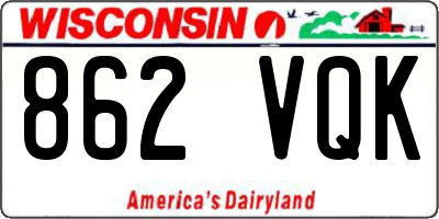 WI license plate 862VQK