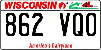 WI license plate 862VQO