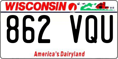 WI license plate 862VQU