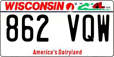 WI license plate 862VQW