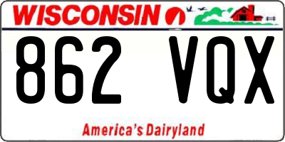 WI license plate 862VQX
