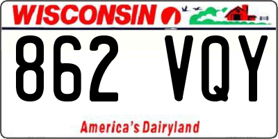 WI license plate 862VQY