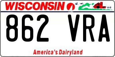 WI license plate 862VRA