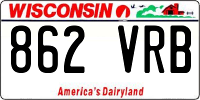WI license plate 862VRB