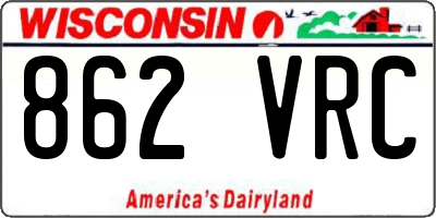 WI license plate 862VRC