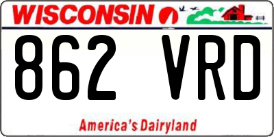 WI license plate 862VRD