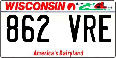 WI license plate 862VRE