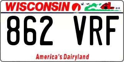 WI license plate 862VRF