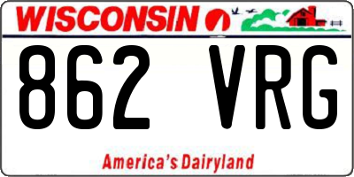 WI license plate 862VRG