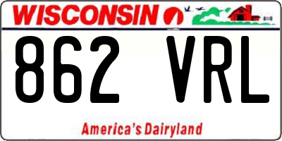 WI license plate 862VRL