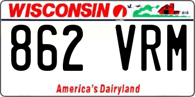 WI license plate 862VRM