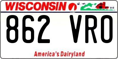 WI license plate 862VRO