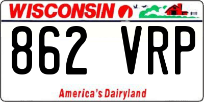 WI license plate 862VRP