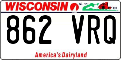 WI license plate 862VRQ