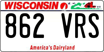 WI license plate 862VRS