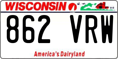 WI license plate 862VRW