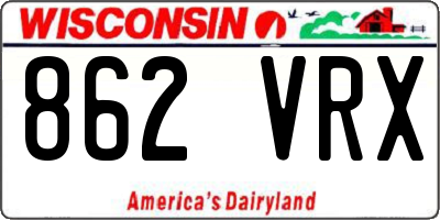 WI license plate 862VRX