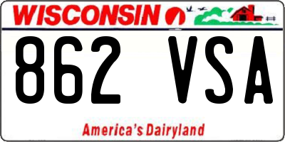 WI license plate 862VSA