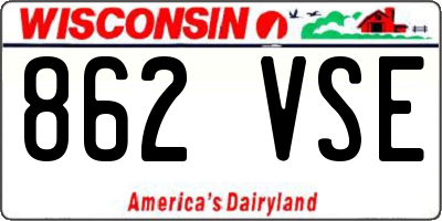 WI license plate 862VSE