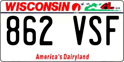 WI license plate 862VSF