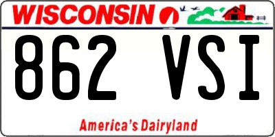 WI license plate 862VSI