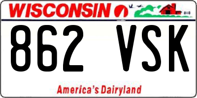 WI license plate 862VSK