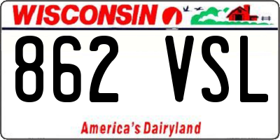 WI license plate 862VSL