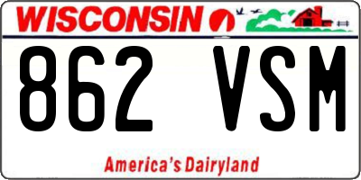 WI license plate 862VSM