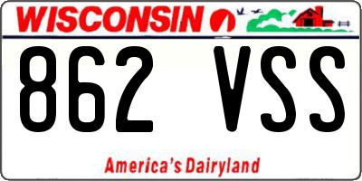 WI license plate 862VSS