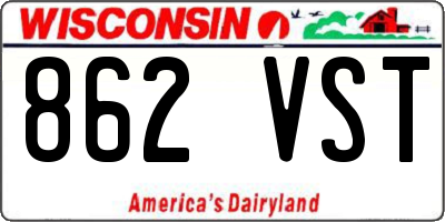 WI license plate 862VST