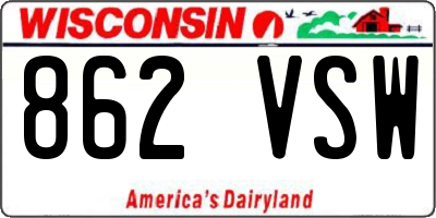 WI license plate 862VSW
