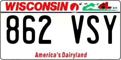 WI license plate 862VSY