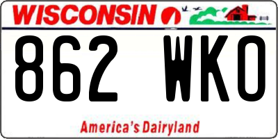 WI license plate 862WKO