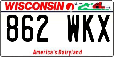 WI license plate 862WKX