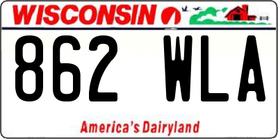 WI license plate 862WLA