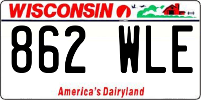 WI license plate 862WLE