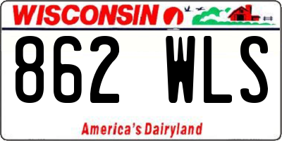 WI license plate 862WLS