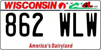 WI license plate 862WLW
