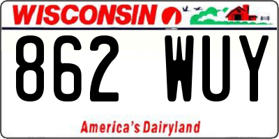 WI license plate 862WUY