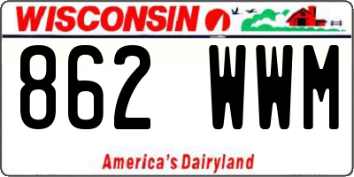 WI license plate 862WWM