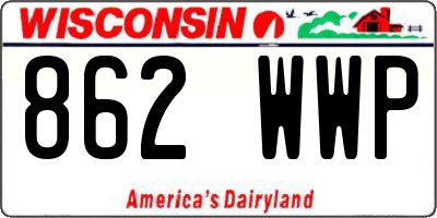 WI license plate 862WWP