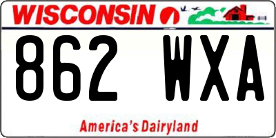 WI license plate 862WXA
