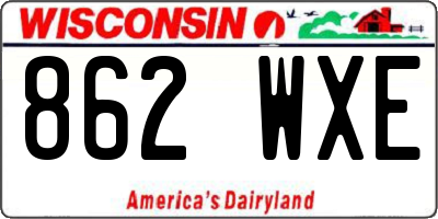 WI license plate 862WXE