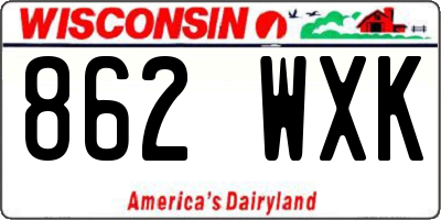 WI license plate 862WXK